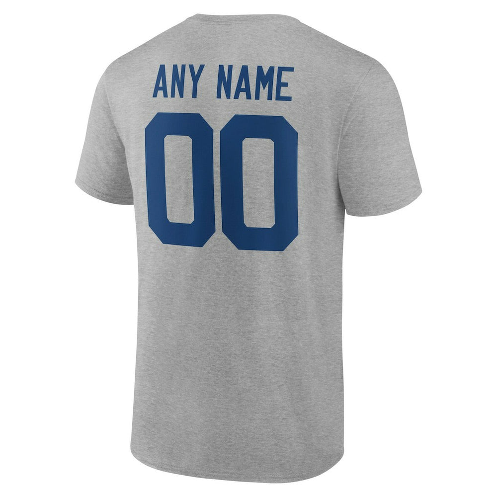 Indianapolis Colts Team Authentic Personalized Name & Number T-Shirt Gray | NFL