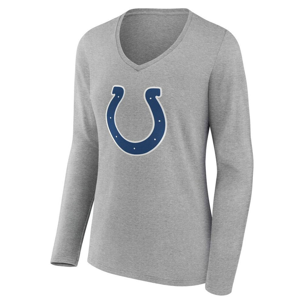 Indianapolis Colts Women's Team Authentic Personalized Name & Number Long Sleeve V-Neck T-Shirt Gray | NFL
