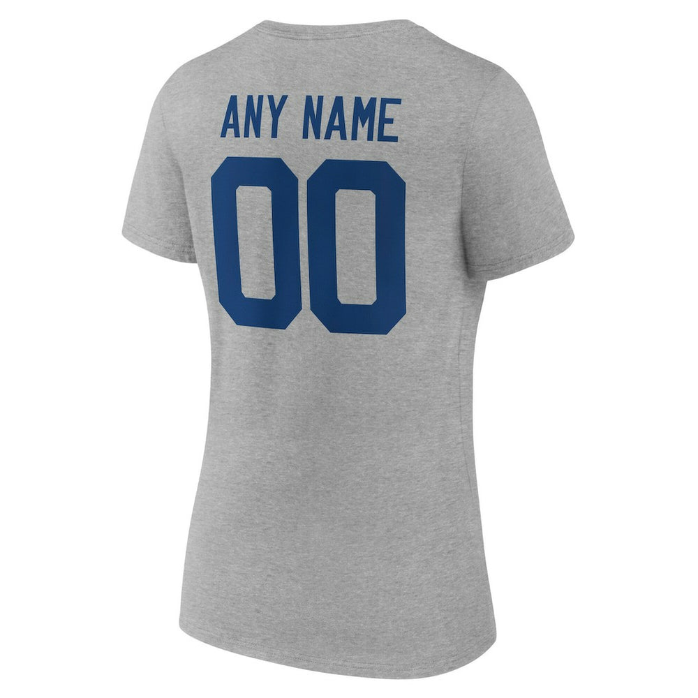 Indianapolis Colts Women's Team Authentic Personalized Name & Number V-Neck T-Shirt Gray | NFL