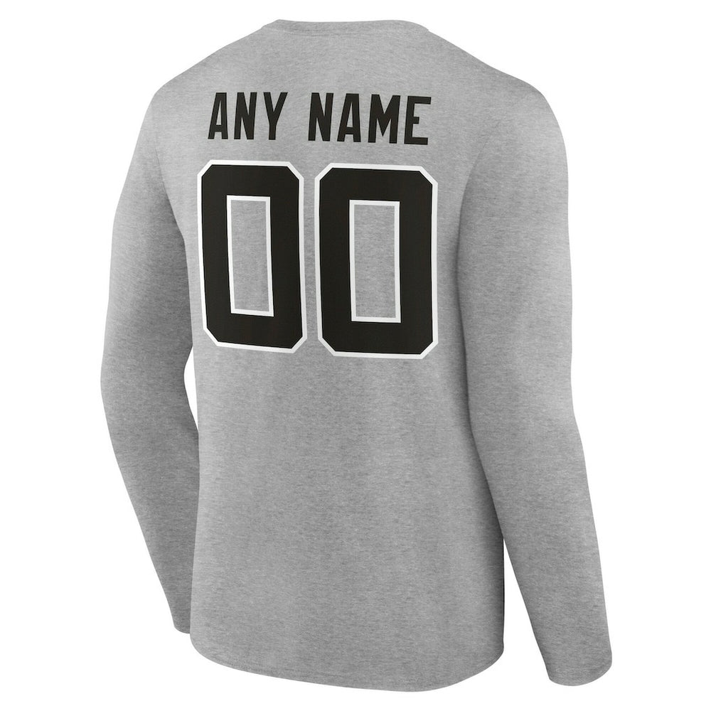 Jacksonville Jaguars Team Authentic Personalized Name & Number Long Sleeve T-Shirt Gray | NFL