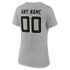Jacksonville Jaguars Women's Team Authentic Personalized Name & Number V-Neck T-Shirt Gray | NFL