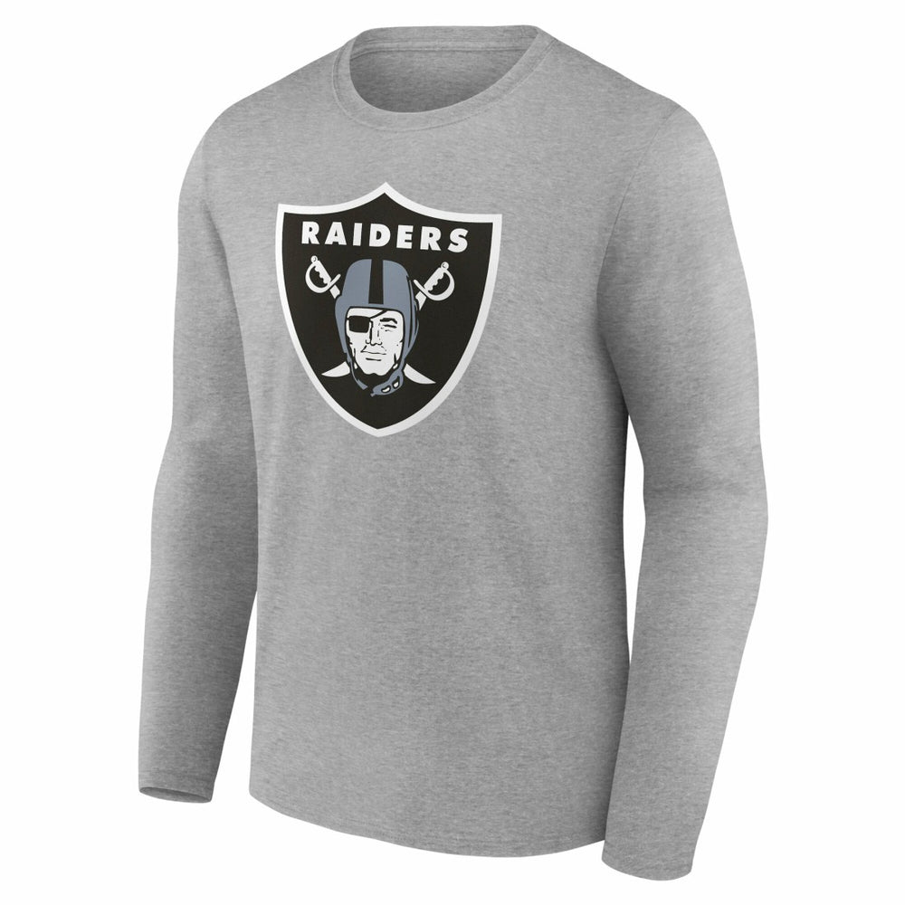 Las Vegas Raiders Team Authentic Personalized Name & Number Long Sleeve T-Shirt Gray | NFL