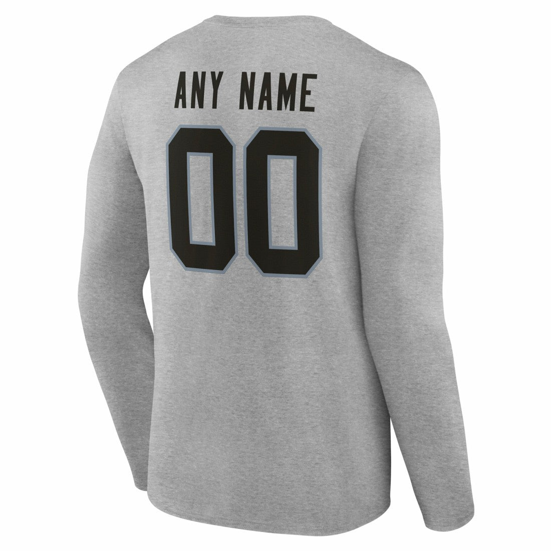 Las Vegas Raiders Team Authentic Personalized Name & Number Long Sleeve T-Shirt Gray | NFL