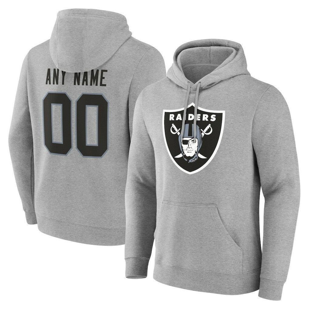 Las Vegas Raiders Team Authentic Personalized Name & Number Hoodie Gray | NFL