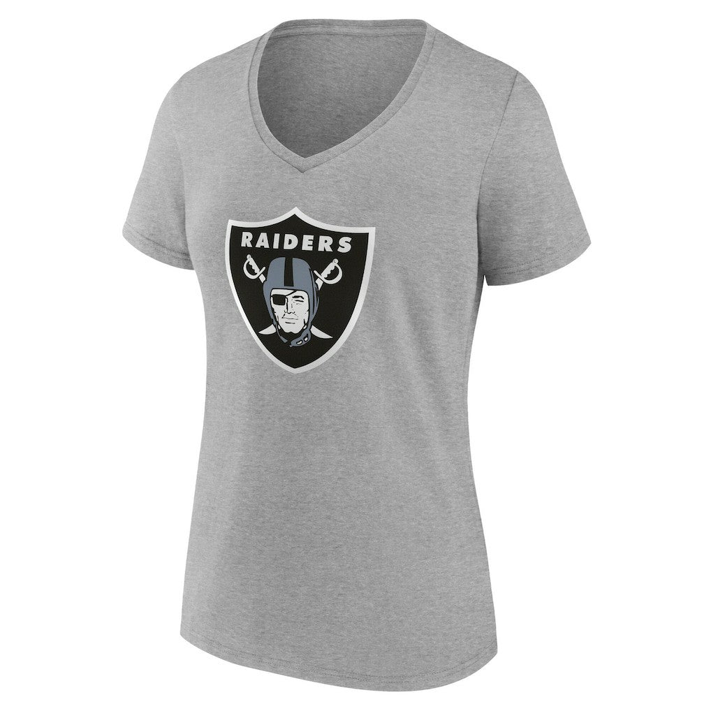 Las Vegas Raiders Women's Team Authentic Personalized Name & Number V-Neck T-Shirt Gray | NFL