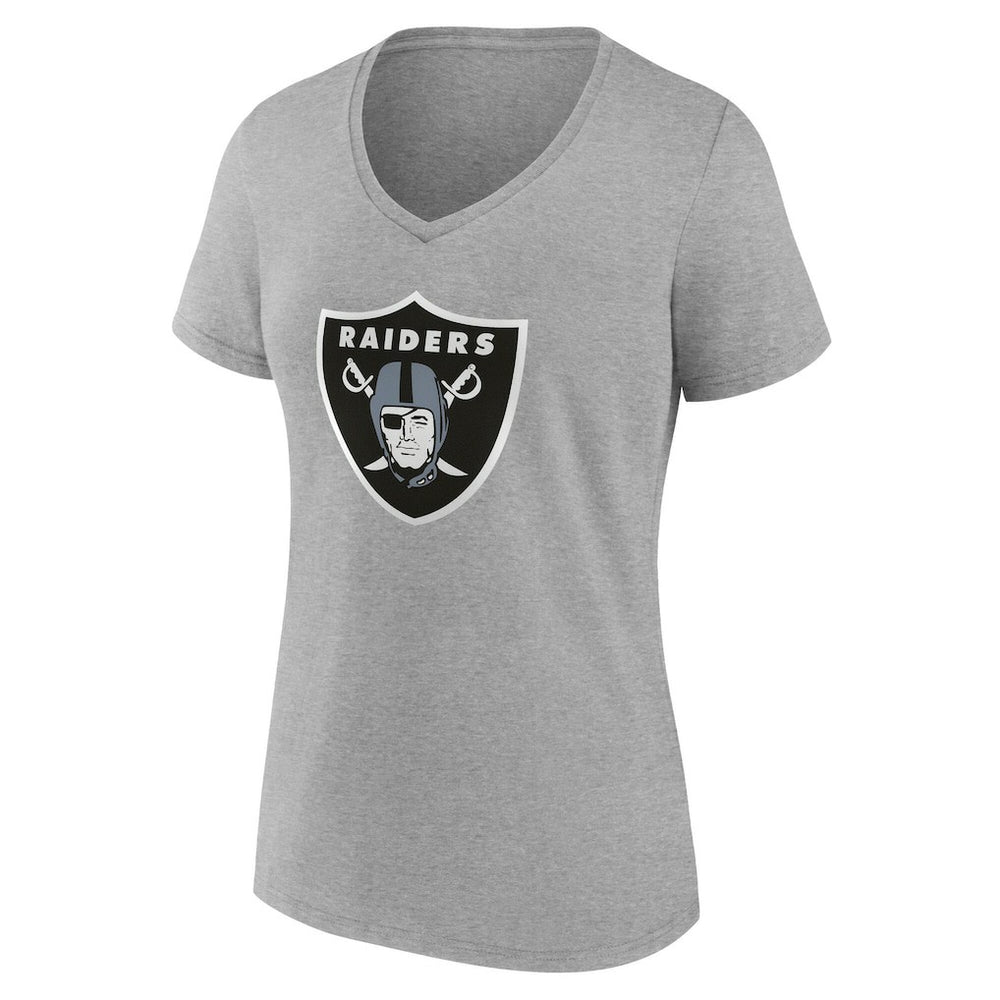 Las Vegas Raiders Women's Team Authentic Personalized Name & Number V-Neck T-Shirt Gray | NFL
