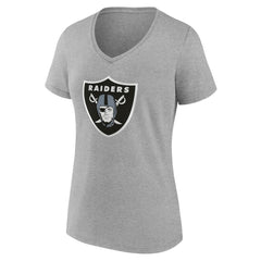 Las Vegas Raiders Women's Team Authentic Personalized Name & Number V-Neck T-Shirt Gray | NFL