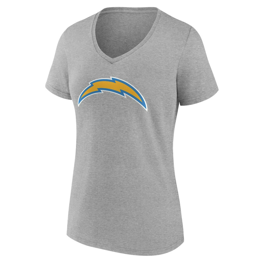 Los Angeles Chargers Women's Team Authentic Personalized Name & Number V-Neck T-Shirt Gray | NFL