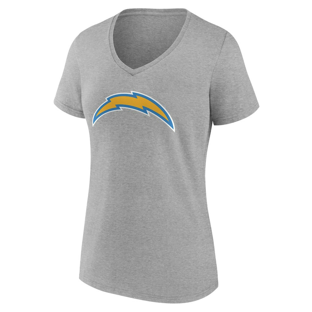 Los Angeles Chargers Women's Team Authentic Personalized Name & Number V-Neck T-Shirt Gray | NFL