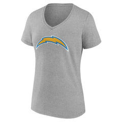 Los Angeles Chargers Women's Team Authentic Personalized Name & Number V-Neck T-Shirt Gray | NFL