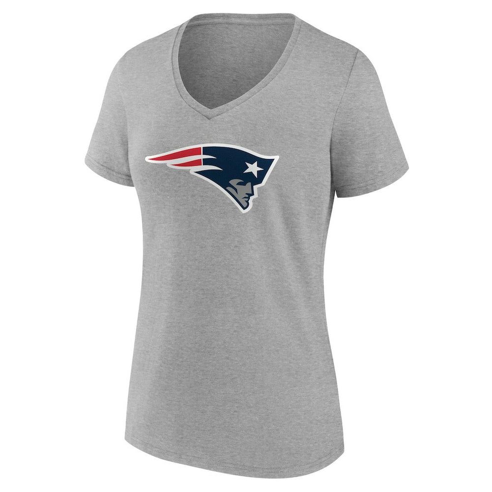 New England Patriots Women's Team Authentic Personalized Name & Number V-Neck T-Shirt Gray | NFL