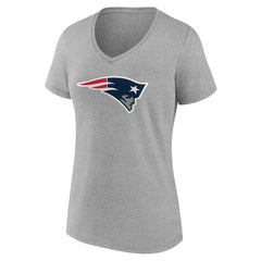 New England Patriots Women's Team Authentic Personalized Name & Number V-Neck T-Shirt Gray | NFL
