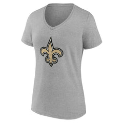 New Orleans Saints Women's Team Authentic Personalized Name & Number V-Neck T-Shirt Gray | NFL