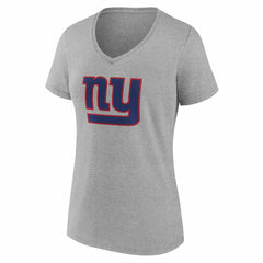 New York Giants Women's Team Authentic Personalized Name & Number V-Neck T-Shirt Gray | NFL
