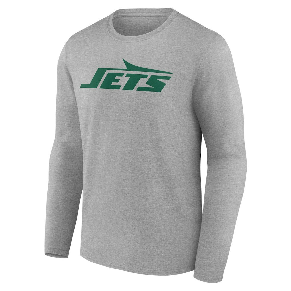 New York Jets Team Authentic Personalized Name & Number Long Sleeve T-Shirt Gray | NFL
