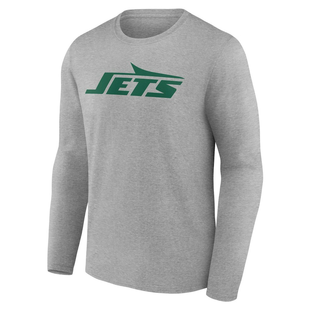 New York Jets Team Authentic Personalized Name & Number Long Sleeve T-Shirt Gray | NFL