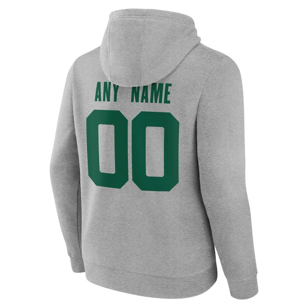 New York Jets Team Authentic Personalized Name & Number Hoodie Gray | NFL