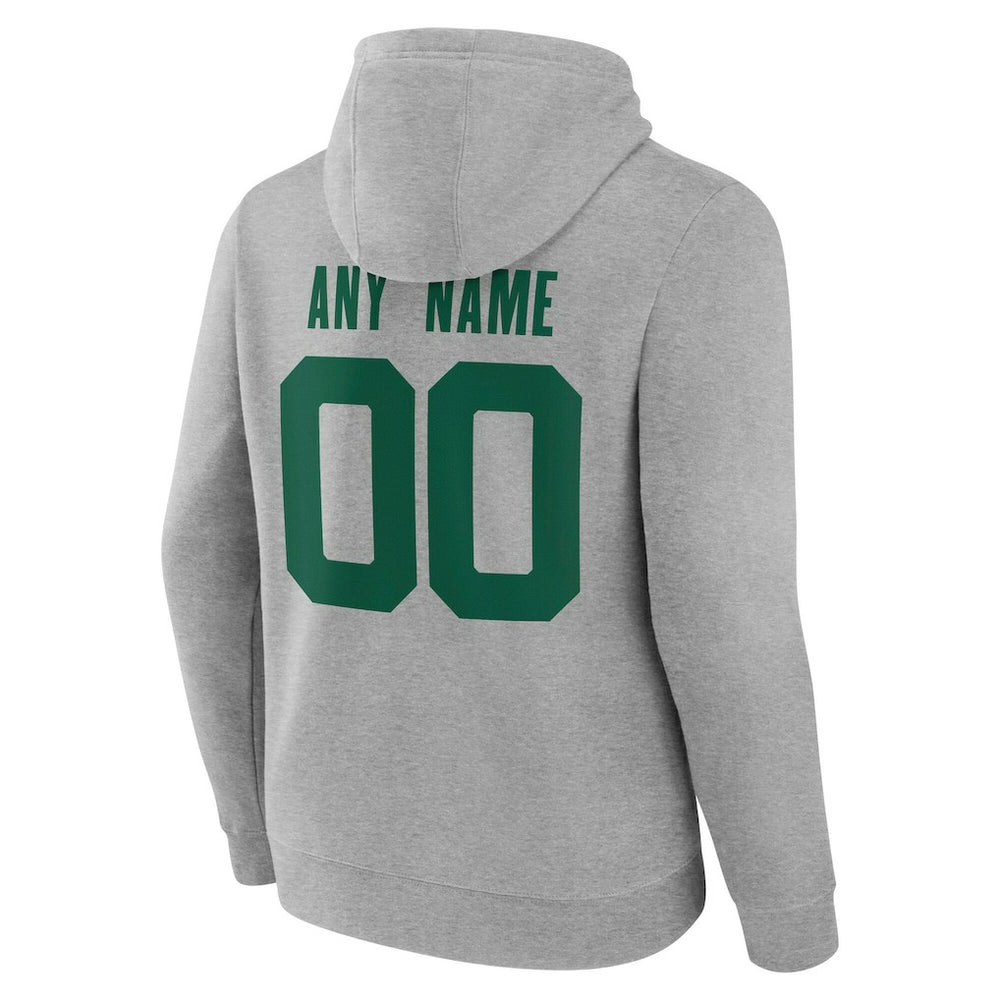 New York Jets Team Authentic Personalized Name & Number Hoodie Gray | NFL