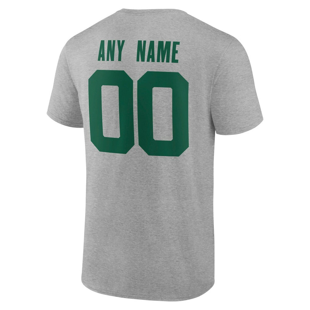 New York Jets Team Authentic Personalized Name & Number T-Shirt Gray | NFL