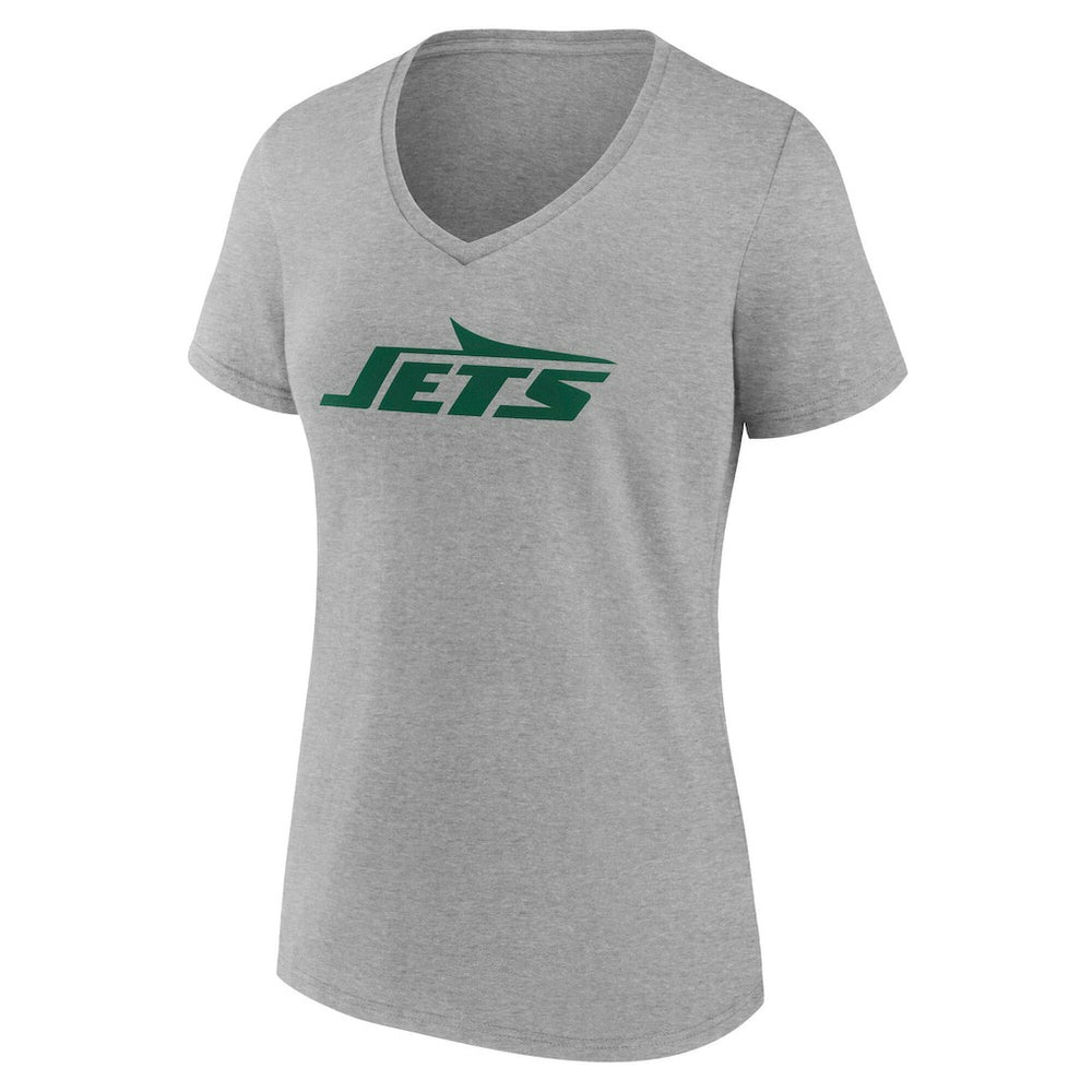 New York Jets Women's Team Authentic Personalized Name & Number V-Neck T-Shirt Gray | NFL