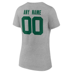 New York Jets Women's Team Authentic Personalized Name & Number V-Neck T-Shirt Gray | NFL