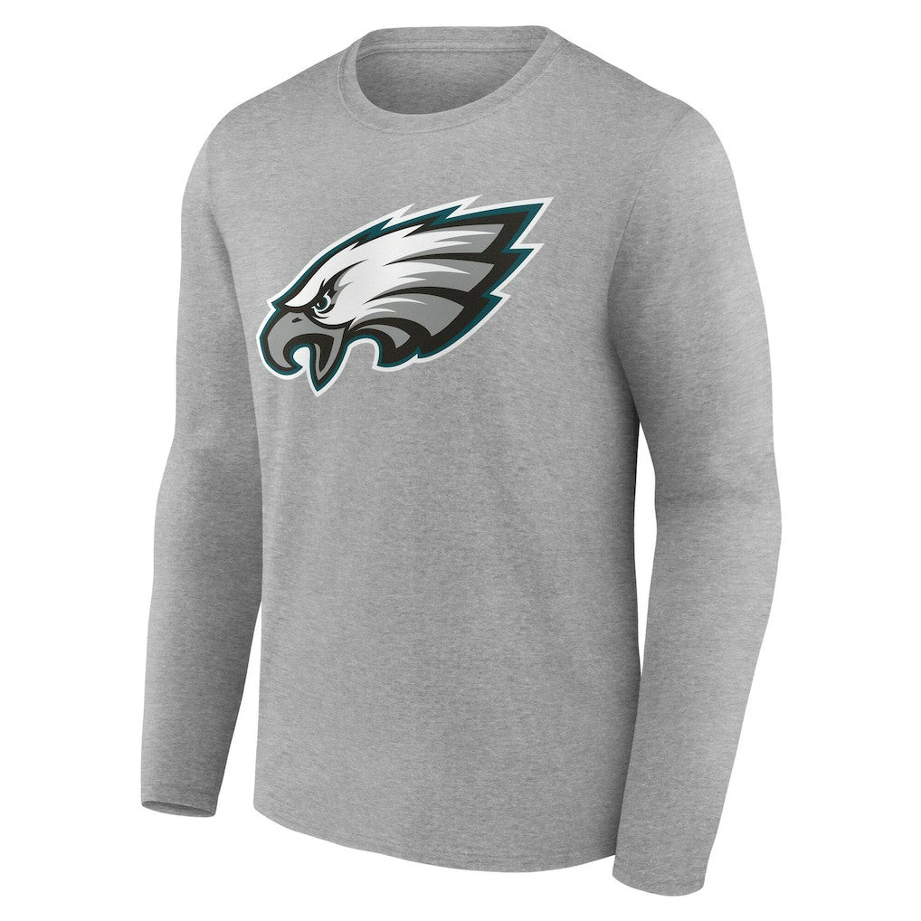 Philadelphia Eagles Team Authentic Personalized Name & Number Long Sleeve T-Shirt Gray | NFL
