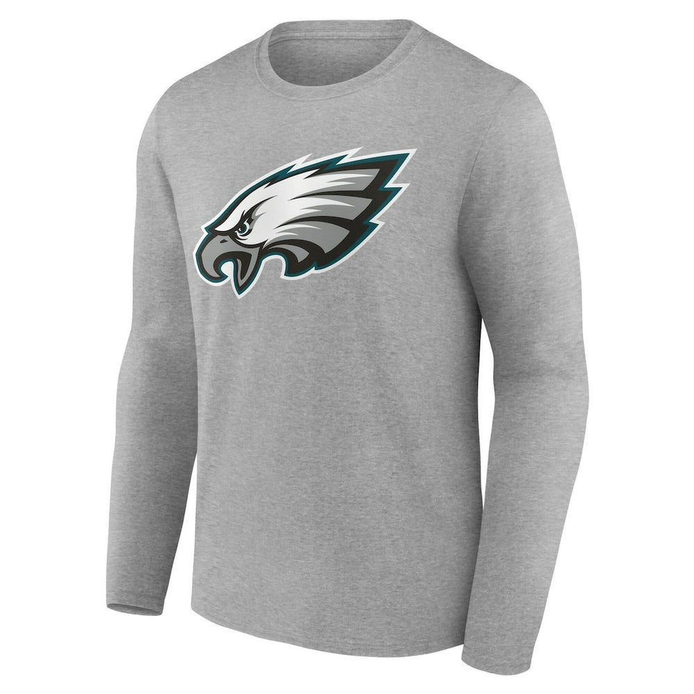 Philadelphia Eagles Team Authentic Personalized Name & Number Long Sleeve T-Shirt Gray | NFL