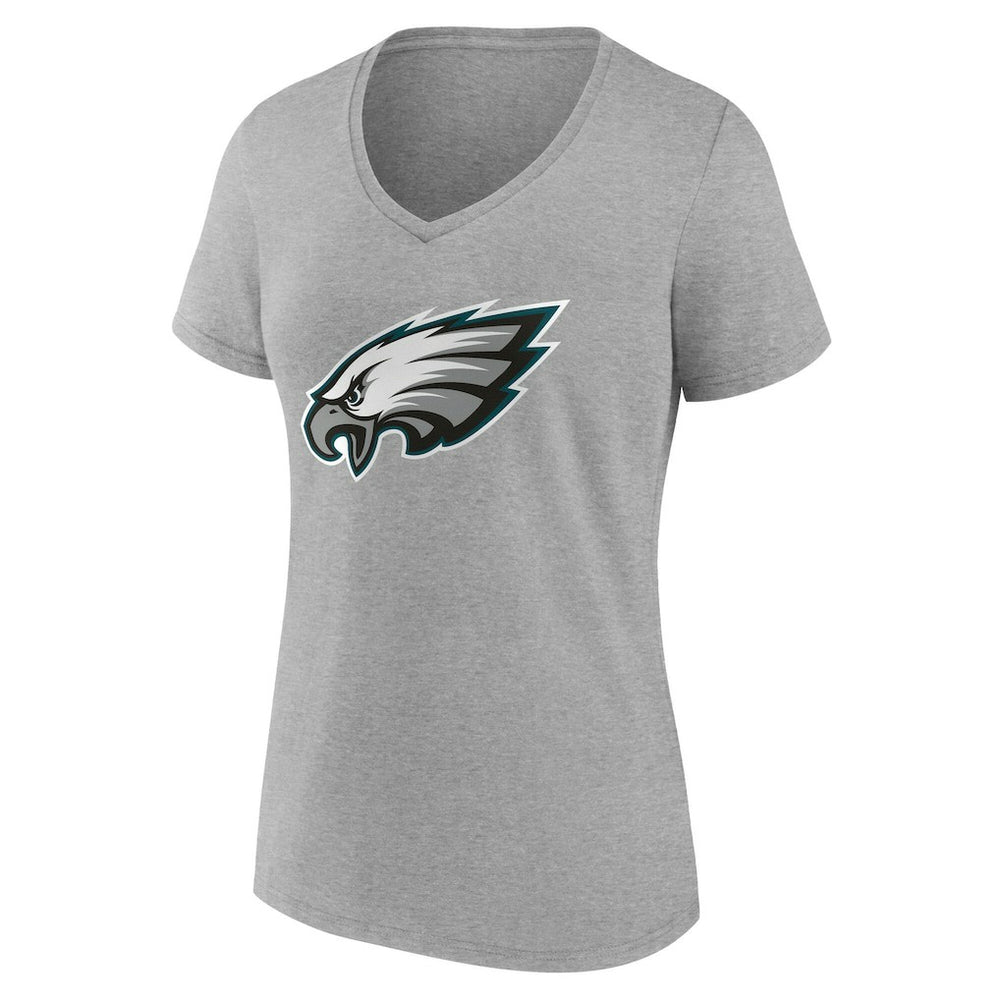 Philadelphia Eagles Women's Team Authentic Personalized Name & Number V-Neck T-Shirt Gray | NFL