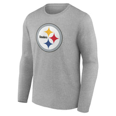 Pittsburgh Steelers Team Authentic Personalized Name & Number Long Sleeve T-Shirt Gray | NFL