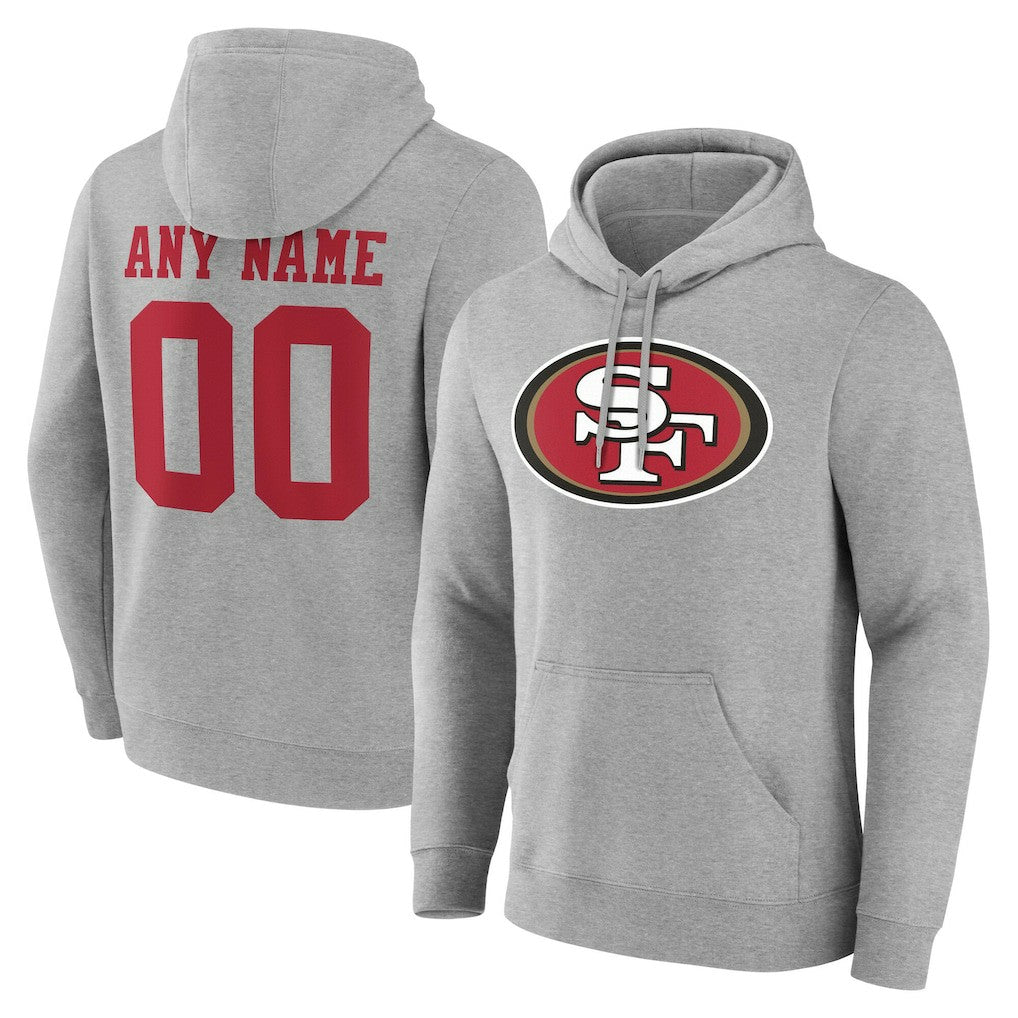 San Francisco 49ers Team Authentic Personalized Name & Number Hoodie Gray | NFL