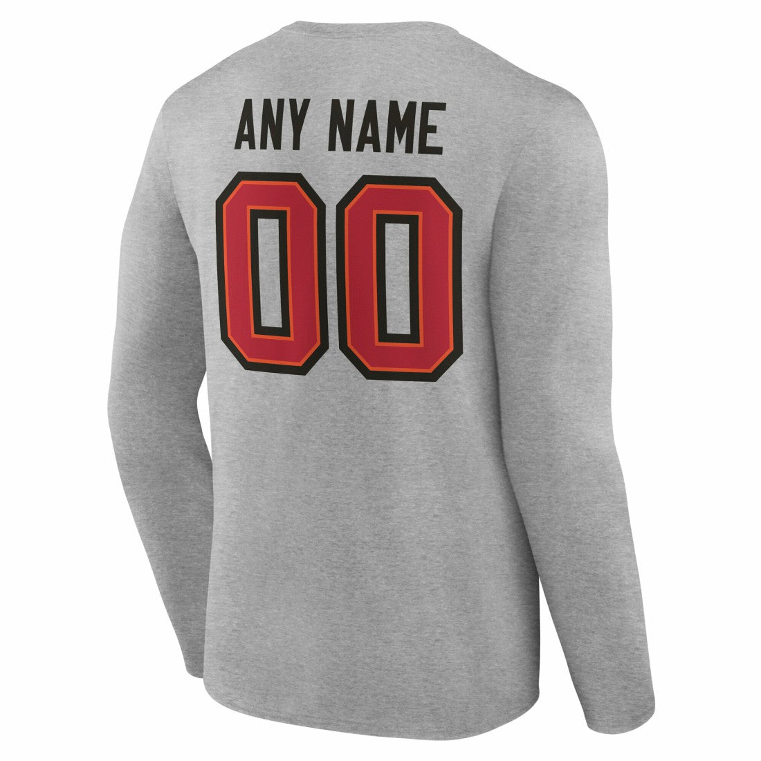 Tampa Bay Buccaneers Team Authentic Personalized Name & Number Long Sleeve T-Shirt Gray | NFL