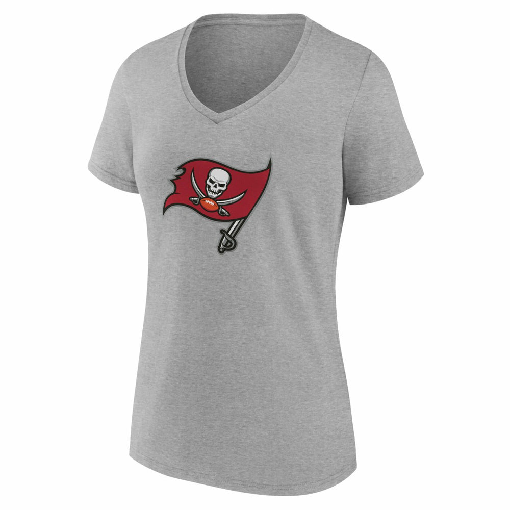 Tampa Bay Buccaneers Women's Team Authentic Personalized Name & Number V-Neck T-Shirt Gray | NFL