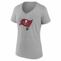 Tampa Bay Buccaneers Women's Team Authentic Personalized Name & Number V-Neck T-Shirt Gray | NFL