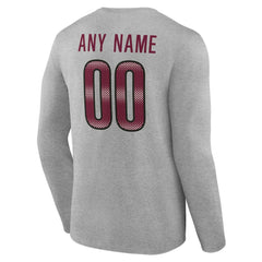 Washington Commanders Team Authentic Personalized Name & Number Long Sleeve T-Shirt Gray | NFL