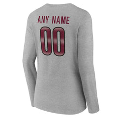 Washington Commanders Women's Team Authentic Personalized Name & Number Long Sleeve V-Neck T-Shirt Gray | NFL