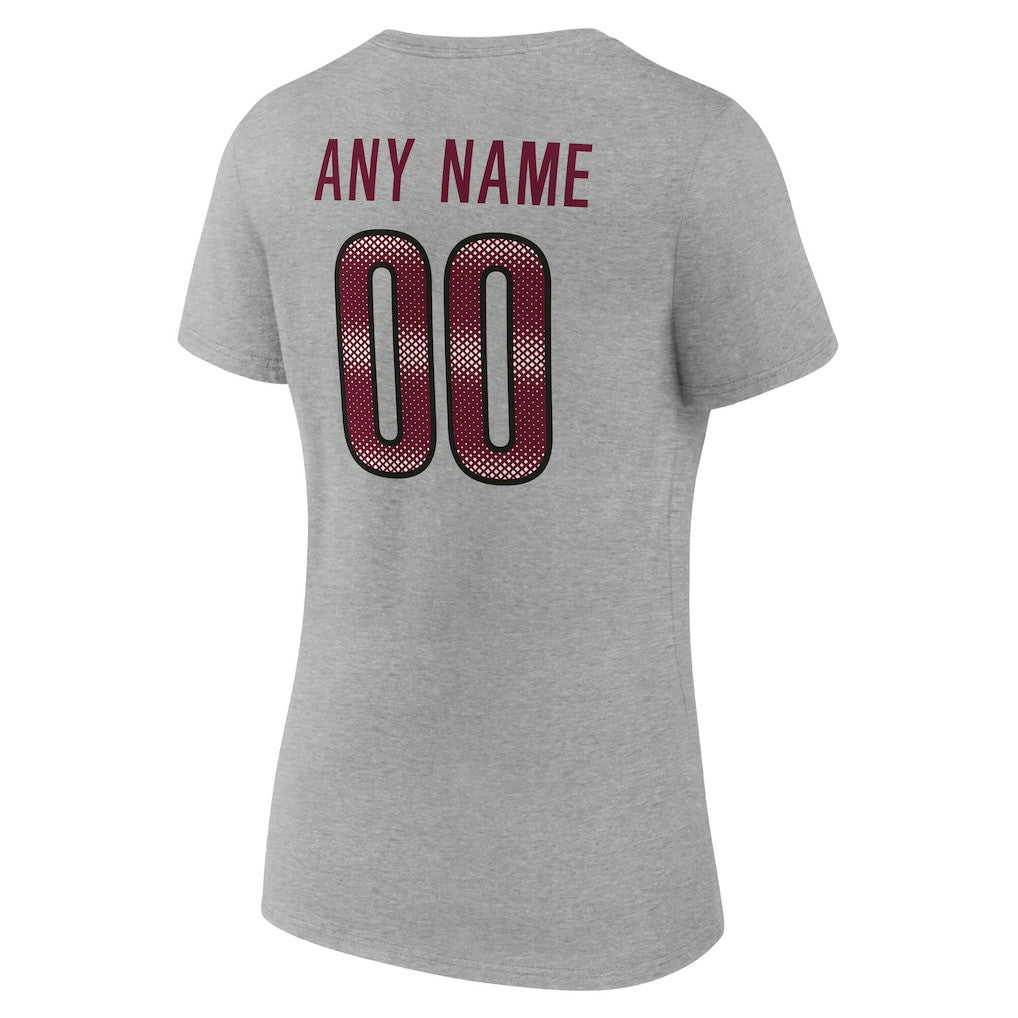 Washington Commanders Women's Team Authentic Personalized Name & Number V-Neck T-Shirt Gray | NFL