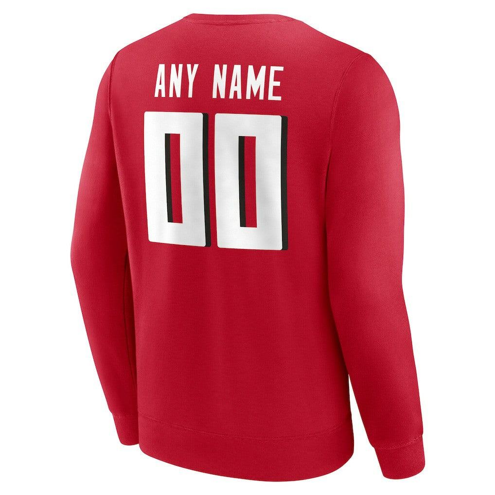 Atlanta Falcons Team Authentic Personalized Name & Number Sweatshirt Red | NFL