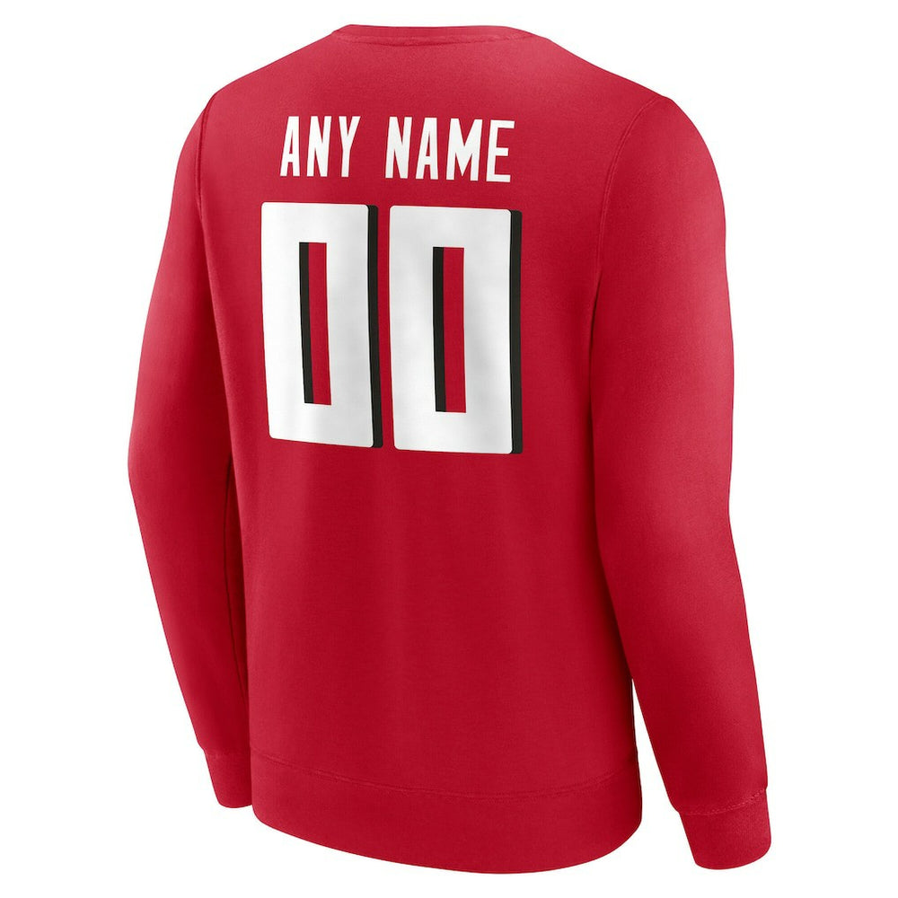 Atlanta Falcons Team Authentic Personalized Name & Number Sweatshirt Red | NFL