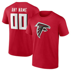 Atlanta Falcons Team Authentic Personalized Name & Number T-Shirt Red | NFL