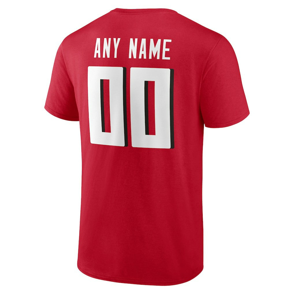 Atlanta Falcons Team Authentic Personalized Name & Number T-Shirt Red | NFL