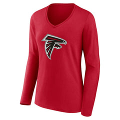 Atlanta Falcons Women's Team Authentic Personalized Name & Number Long Sleeve V-Neck T-Shirt Red | NFL