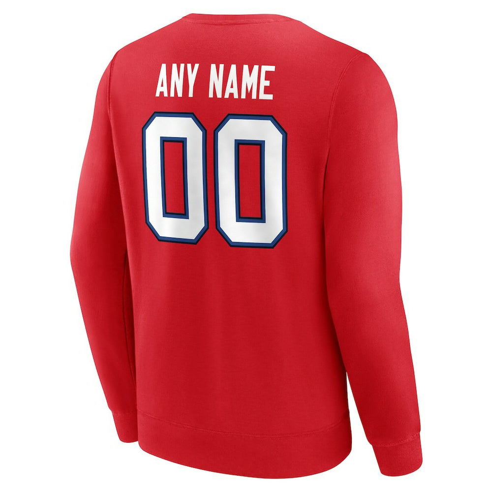 Buffalo Bills Team Authentic Personalized Name & Number Sweatshirt Red | NFL
