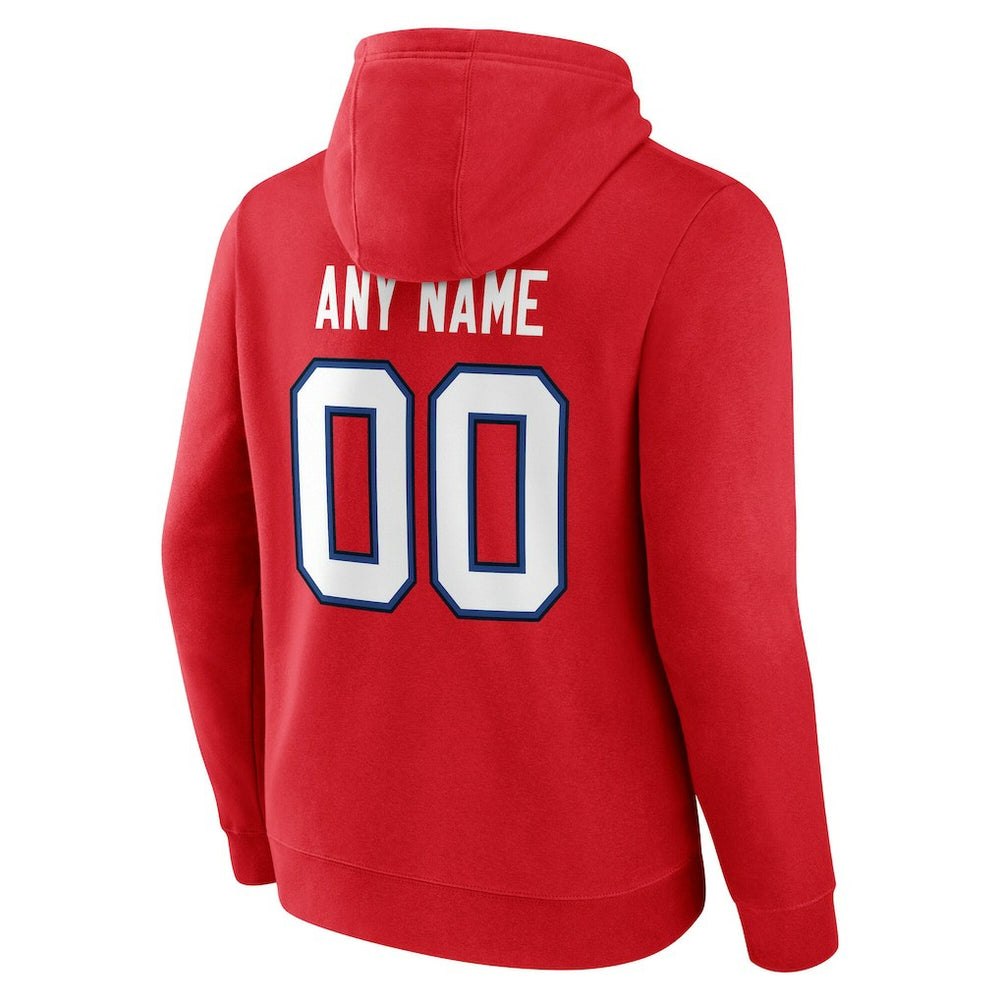 Buffalo Bills Team Authentic Personalized Name & Number Hoodie Red | NFL