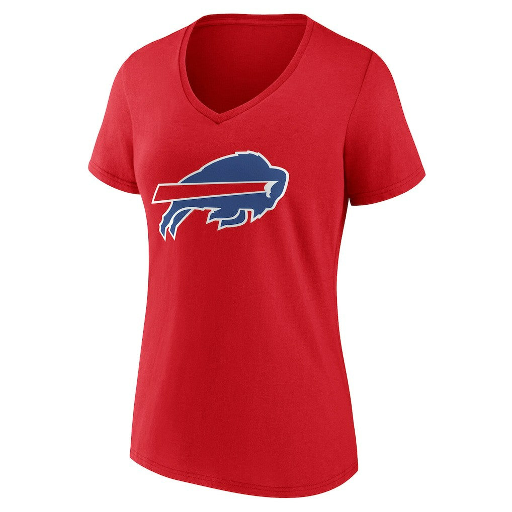 Buffalo Bills Women's Team Authentic Personalized Name & Number V-Neck T-Shirt Red | NFL