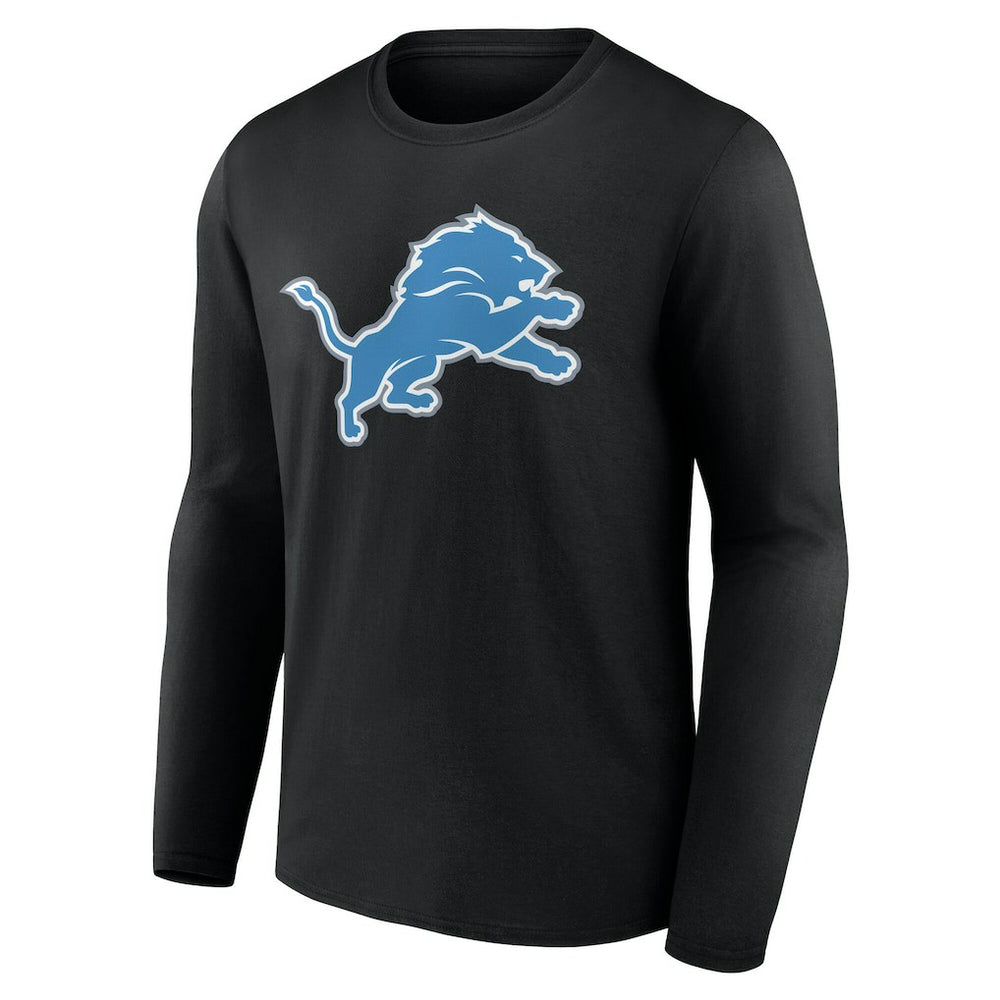 Detroit Lions Team Authentic Personalized Name & Number Long Sleeve T-Shirt Black | NFL