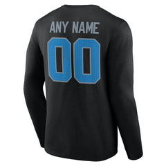 Detroit Lions Team Authentic Personalized Name & Number Long Sleeve T-Shirt Black | NFL