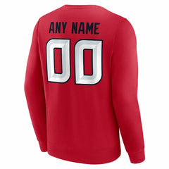 Houston Texans Team Authentic Personalized Name & Number Sweatshirt Red | NFL