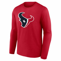Houston Texans Team Authentic Personalized Name & Number Long Sleeve T-Shirt Red | NFL