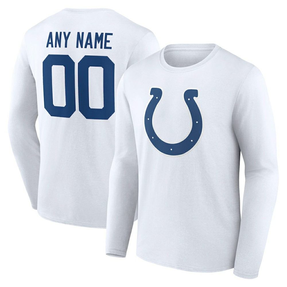 Indianapolis Colts Team Authentic Personalized Name & Number Long Sleeve T-Shirt White | NFL