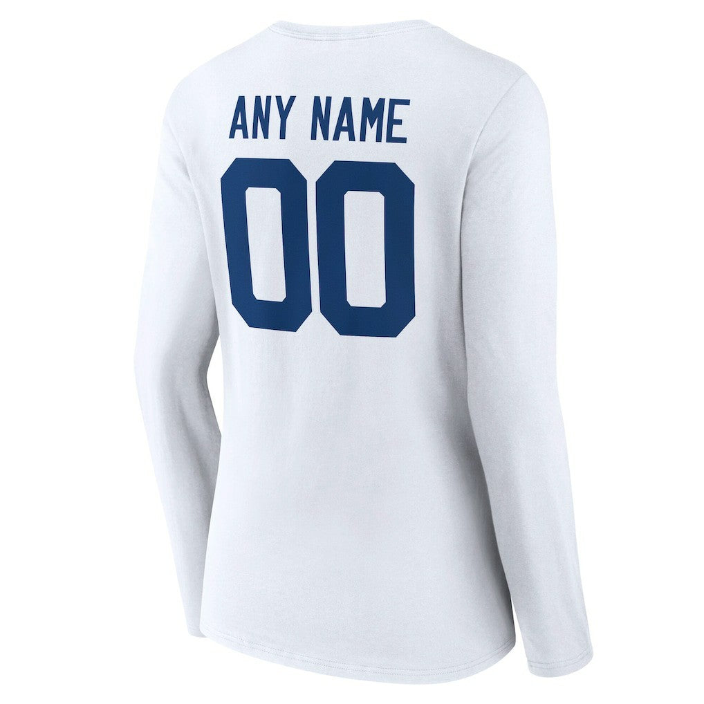 Indianapolis Colts Women's Team Authentic Personalized Name & Number Long Sleeve V-Neck T-Shirt White | NFL